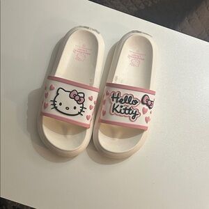 Hello Kitty woman’s  Sandals - Pink and white,size 10